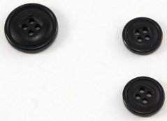 Oblekový gombík - čierný - priemer 1,5 cm