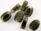 Plastic cord end - army green - pulling hole diameter 0,5 cm