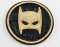 Iron-on patch - Batman mask - diameter 7 cm - dark gold, black