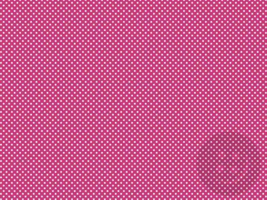 Baumwollstoff - weiße Punkte auf pink