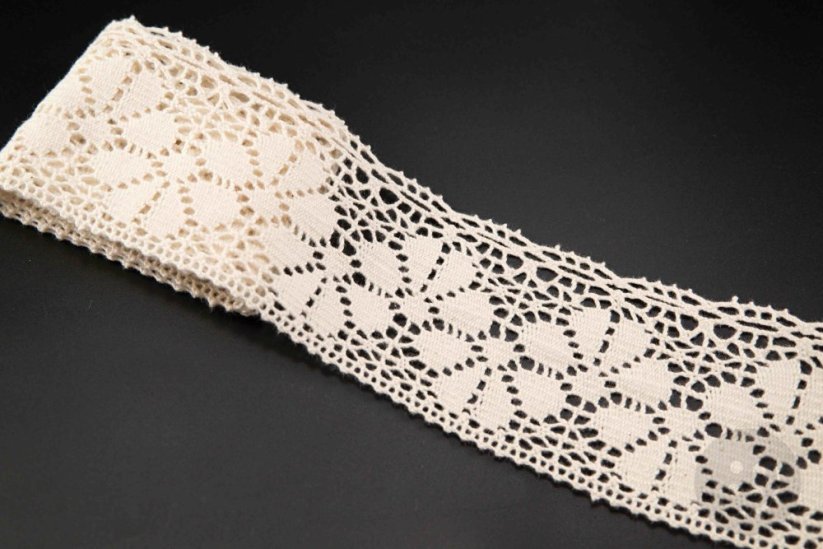 Cotton lace - cream - width 6,5 cm