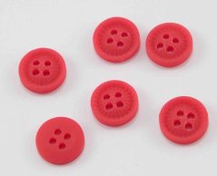 Hole shirt button - red - diameter 1.2 cm