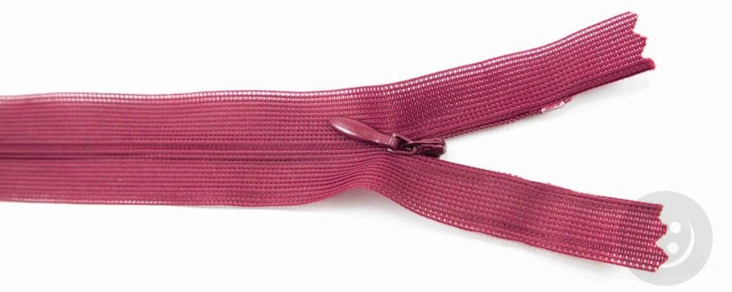 Nedělitelný skrytý zip (3mm) různé barvy - délka 18 cm - 60 cm