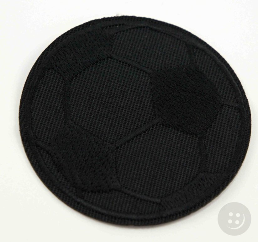 Nažehľovacia záplata - futbalová lopta - 5 cm - čierna