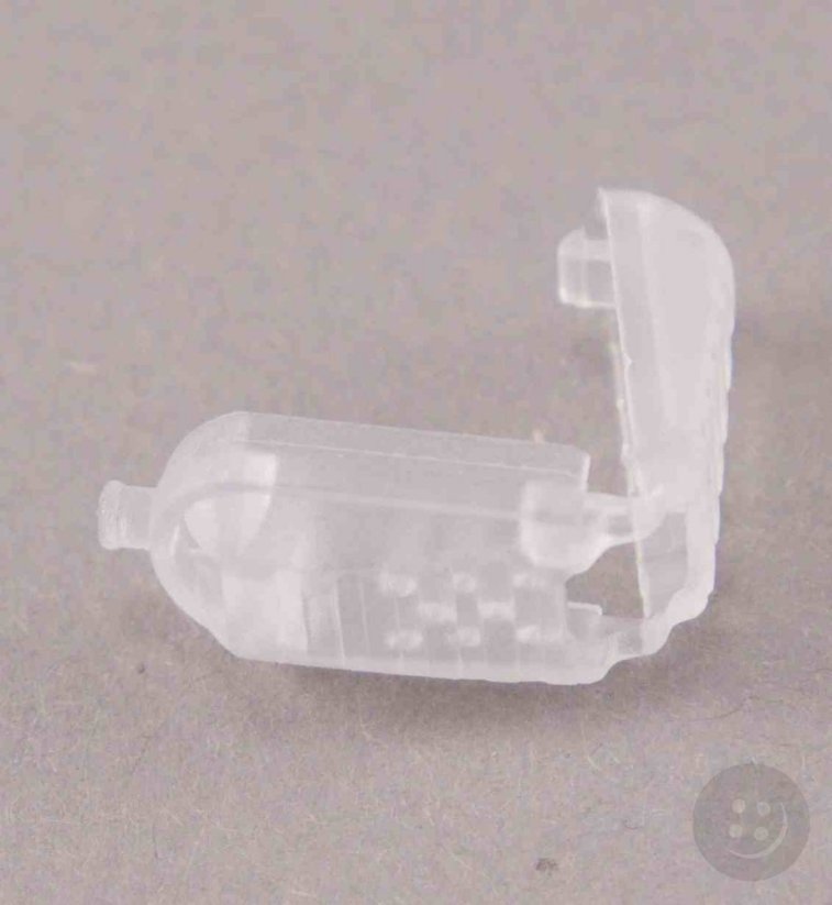 Plastová plochá koncovka - průhledná - průměr průvleku 0,3 cm
