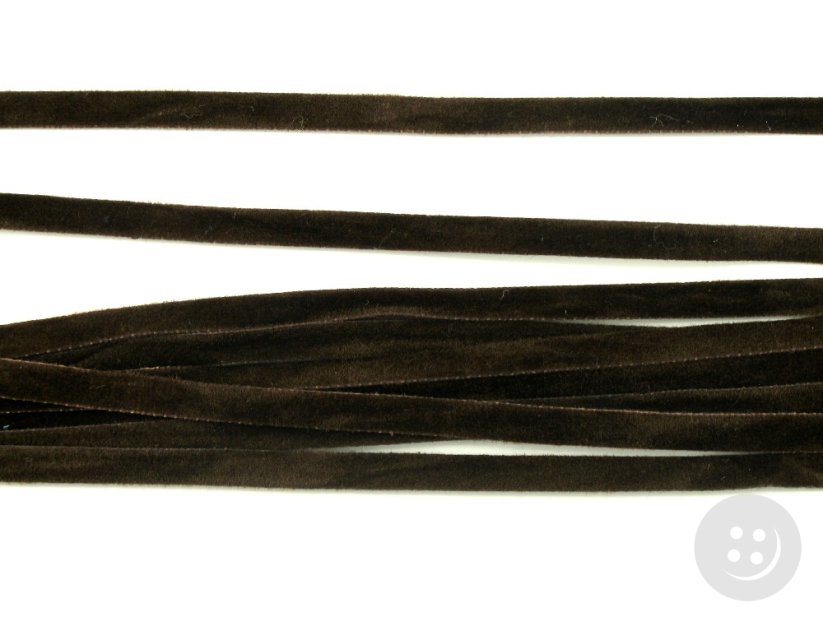Textilní imitace broušené kůže - tmavě hnědá - šířka 0,4 cm