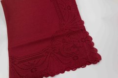 Lace rectangular burgundy tablecloth