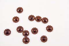 Sew-on rhinestone - brown- diameter 1 cm