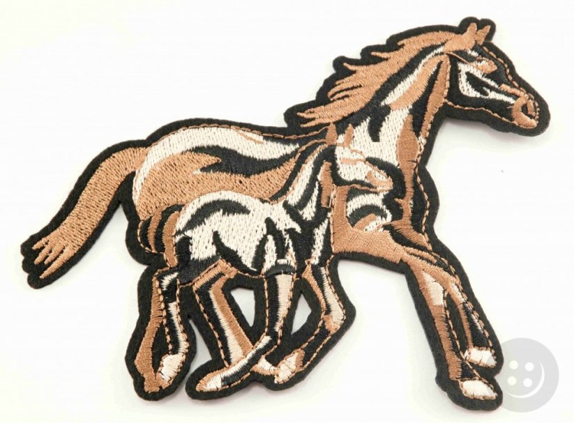 Nažehľovacia záplata - Kôň so žriebäťom - rozmer 13 cm x 11 cm