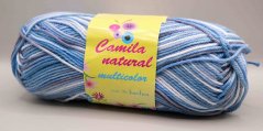 Priadza Camila natural multicolor - modrá, šedá, biela - číslo farby 9159