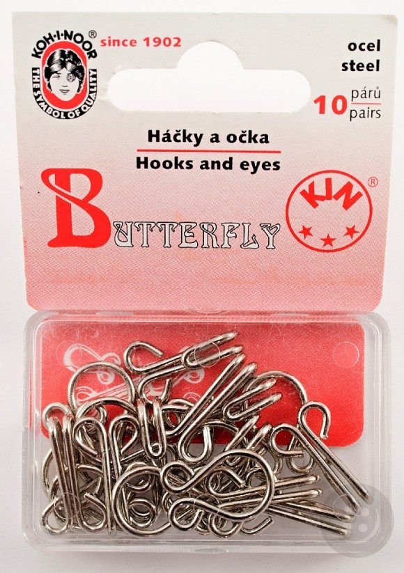 Hooks and eyes pack of 10 pieces - silver