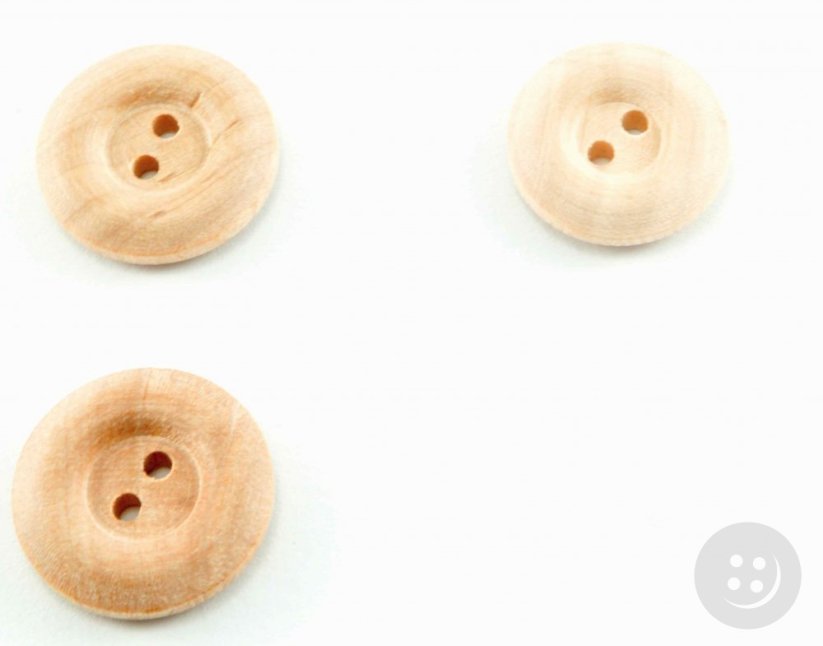 Round Wooden Button with a Wide Rim- diameter 2,4 cm