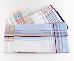 Set of light men's handkerchiefs made of combed cotton (extra fine) - 6 pcs