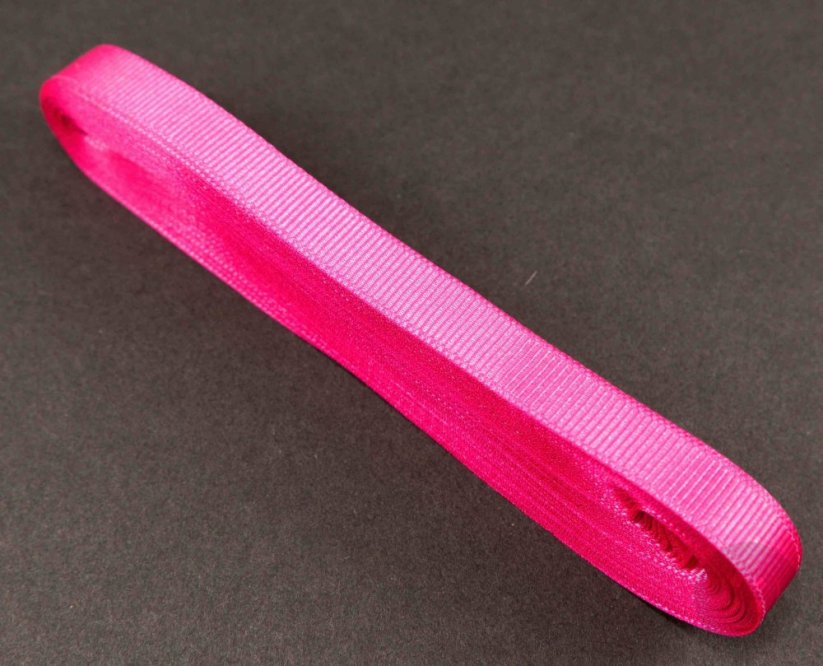 Luxusná saténová rypsová stuha - šírka 1 cm - pink