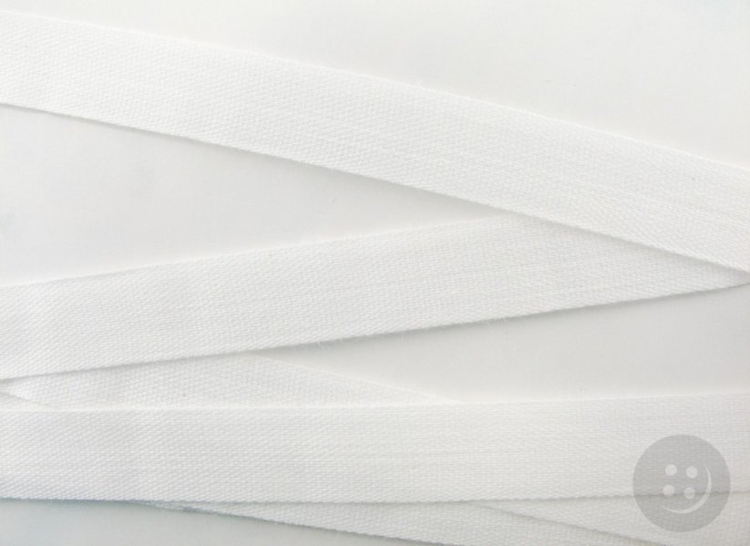 Baumwollband – Weiß - Breite 1,2 cm