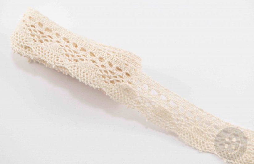 Cotton lace trim - beige - width 2,5 cm