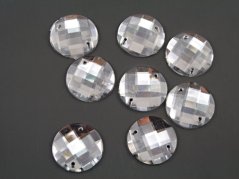 Sew-on rhinestone - silver - diameter 1.8 cm