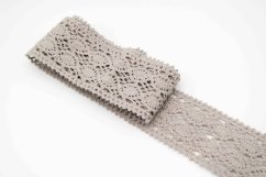 Bavlněná paličkovaná krajka - šedá - šířka 3,9 cm - vsadka