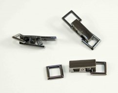 Kleiderverschluss aus Metall – Nickel schwarz – Maße 0,9 cm x 2,6 cm
