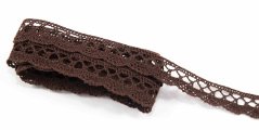 Cotton lace trim - brown - width 1,6 cm