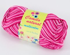 Příze Camila natural multicolor -  růžová - číslo barvy 9009
