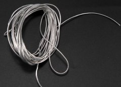 Thin round elastics - silver lurex smooth - diameter 0,12 cm