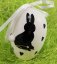 Veľké veľkonočné vajíčko so zajačikmi na mašličke - čierna, biela