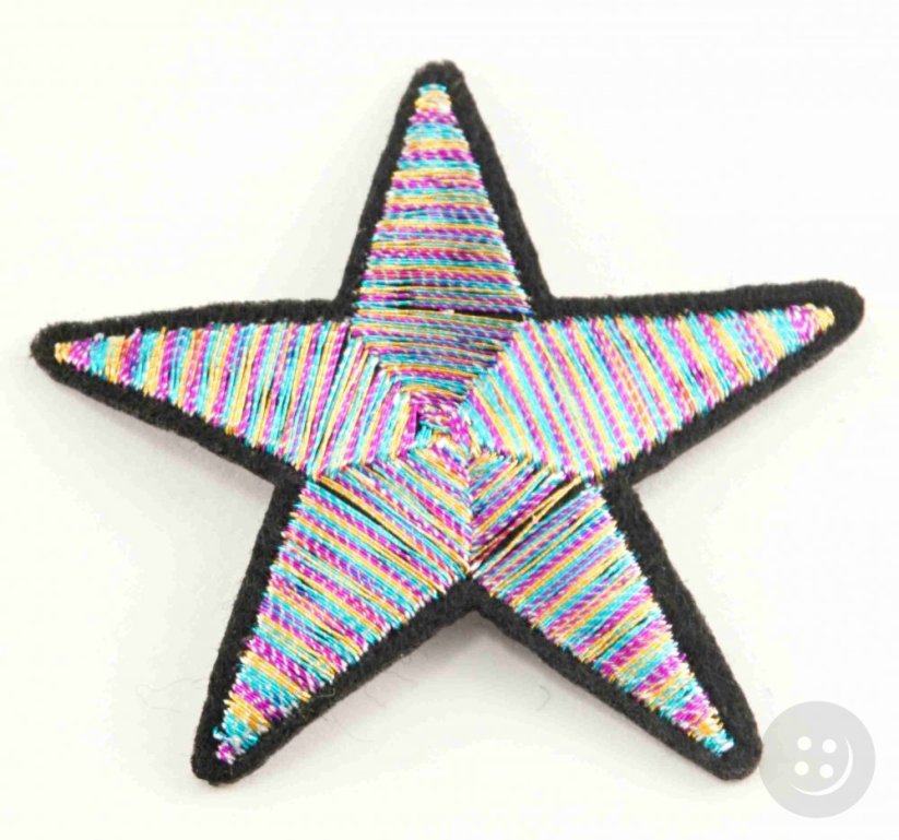 Iron-on patch - Rainbow star - big - dimensions 5 cm x 5 cm