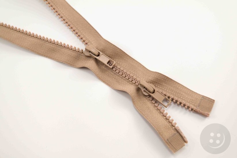 Protisměrný kostěný zip - délka (65 - 150 cm) - různé barvy