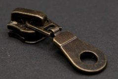 Metal zipper slider - antique metal - size 8