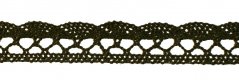 Bavlněná paličkovaná krajka - khaki - šířka 1,8 cm