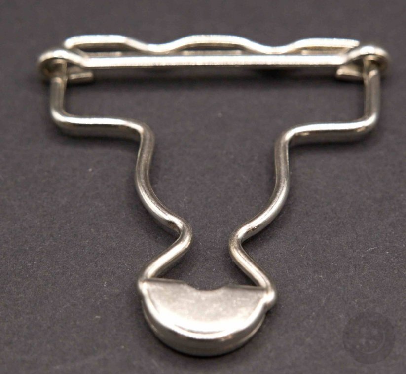 Metal buckle - silver - hole 4 cm