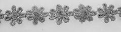 Guipure lace flower trim - gray - width 1.2 cm