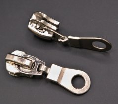 Slider for metal zipper - silver - size 8