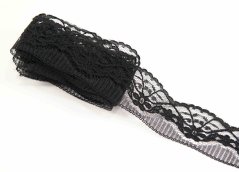 Syntetische Spitze -  schwarz - Breite 3,5 cm
