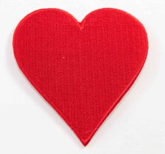 Iron-on patch - Heart - dimensions 6,5 cm x 7,5 cm - red