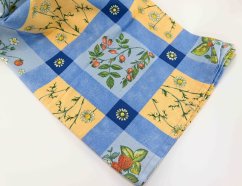 Bavlněný patchwork ubrus modrožlutý