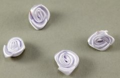 Sew-on satin flower - white - diameter 1.5 cm