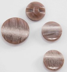 Knoflík se spodním přišitím - hnědý melír - průměr 1,6 cm