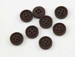 Hole shirt button - dark brown - diameter 1.2 cm