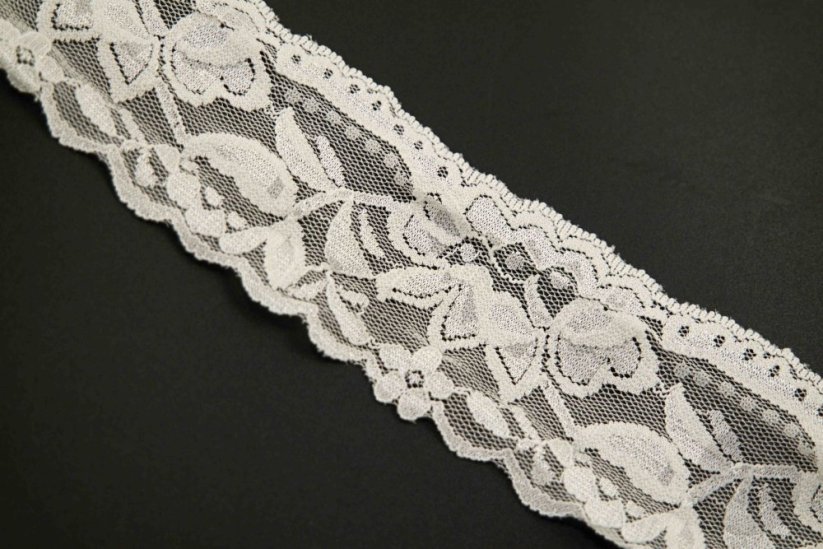 Elastic lace - cream - width 5 cm