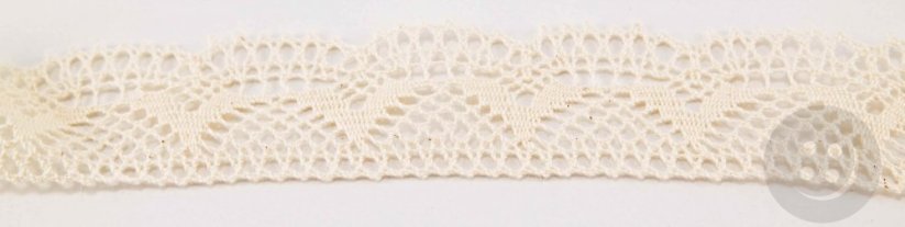 Cotton lace trim - cream - width 3,7 cm