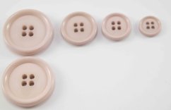 Hole maxi button - with matte center - beige - diameter 3.43 cm