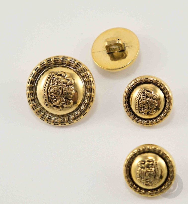 Plated club button - gold - diameter 1.5 cm