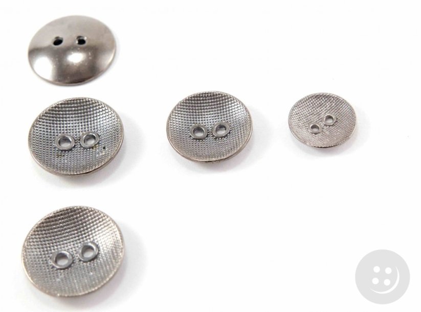 Kovový knoflík - matná stříbrná - průměr 1,7 cm, 2,3 cm 2,5 cm
