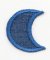 Nažehlovací záplata - měsíček - modrá riflovina - rozměr 4,5 cm x 3 cm