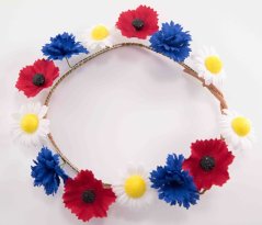 Dětský hodový věneček s kytičkami - rozměr 50 cm x 2,6 cm