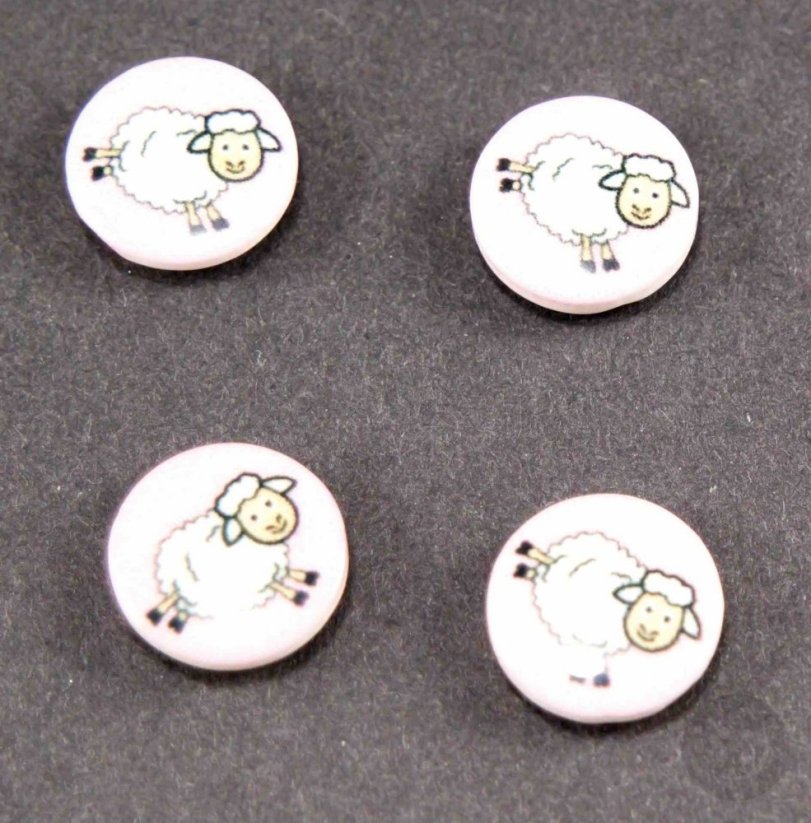 Dětský knoflík - ovečka - více barev - průměr 1,4 cm - Barevná varianta: smetanová