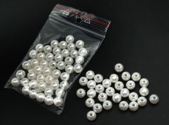 Beads - pearl white - diameter 0,8 cm