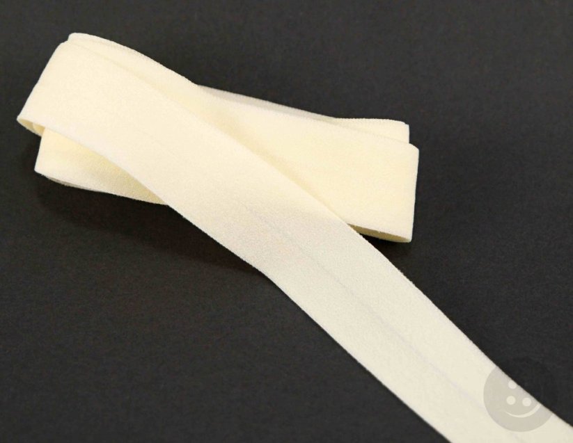 Edging elastic band - creamy matte - width 2 cm